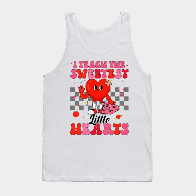 I Teach The Sweetest Little Hearts Valentines Day Teachers Tank Top by jadolomadolo